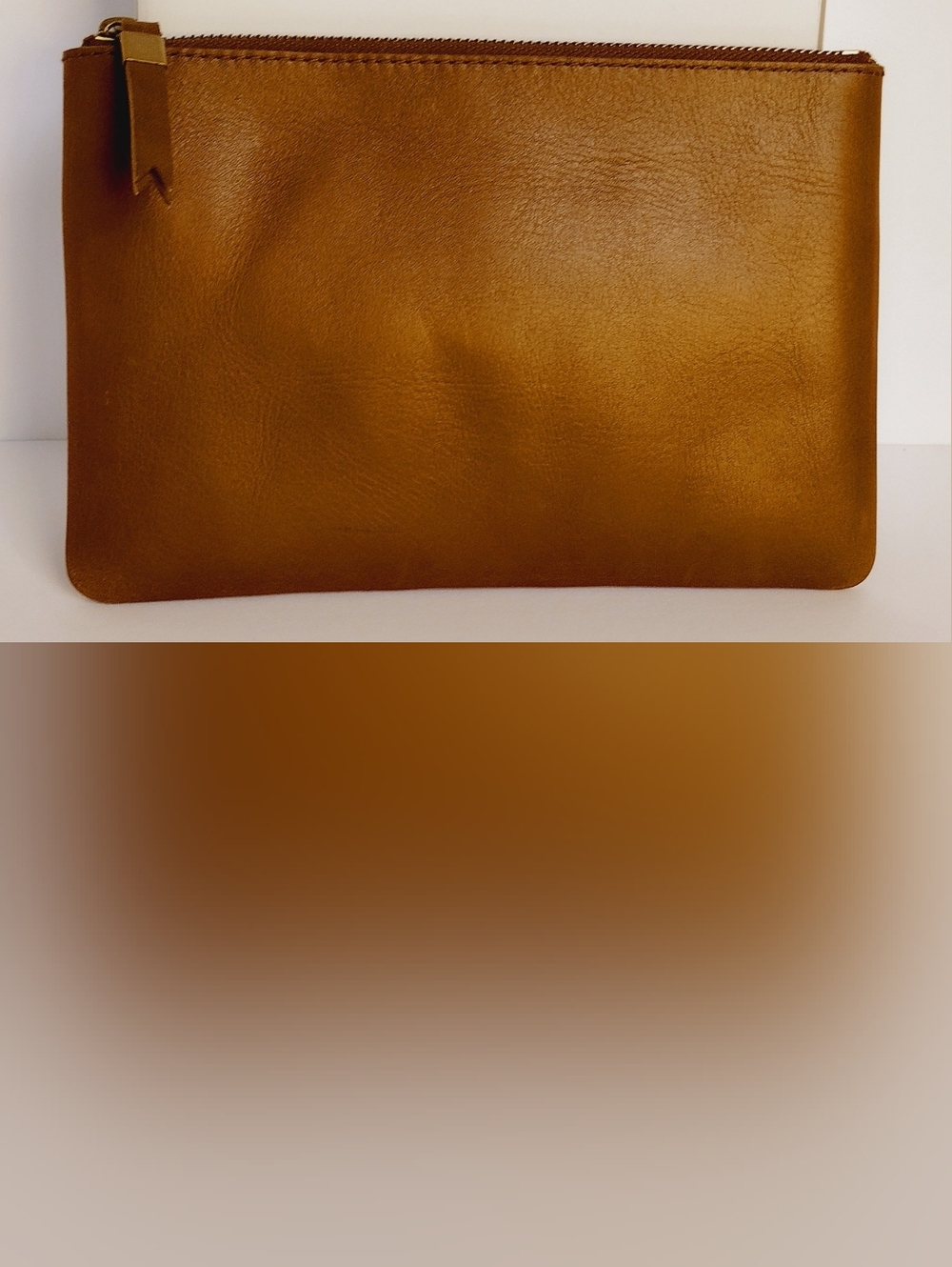 Madewell The Leather Pouch Clutch- English Saddle